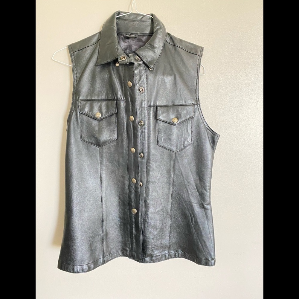 Black leather Vest
